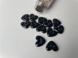 Kokosknap - med emalje i sort, 15 mm